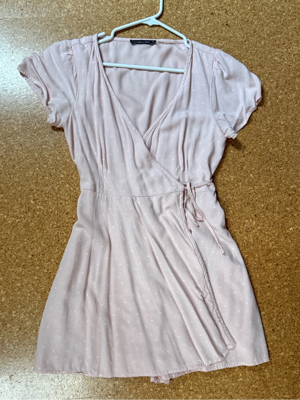 A+F light pink wrap dress